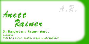 anett rainer business card